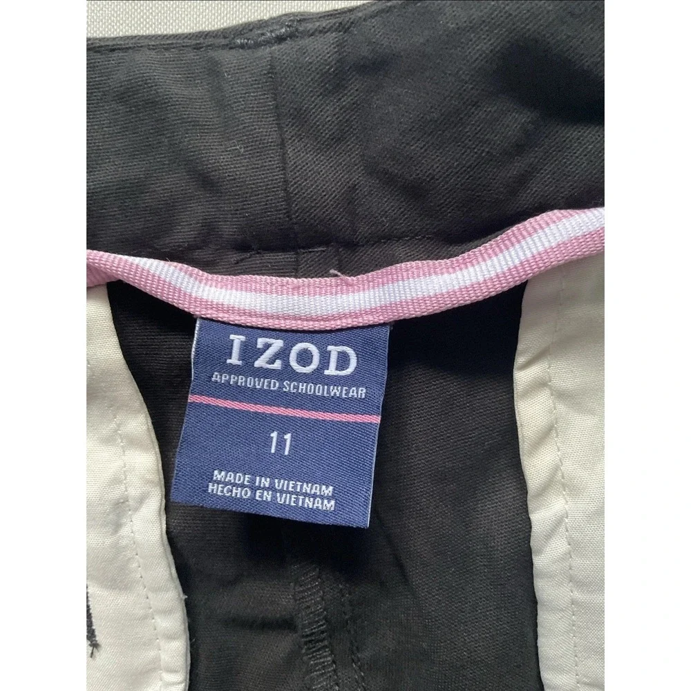 Izod Approved Schoolwear Size 11 Black Skinny Bermuda‎ Shorts School Uniform